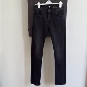 7 For All Mankind Black Slim Jeans Sleek Fit